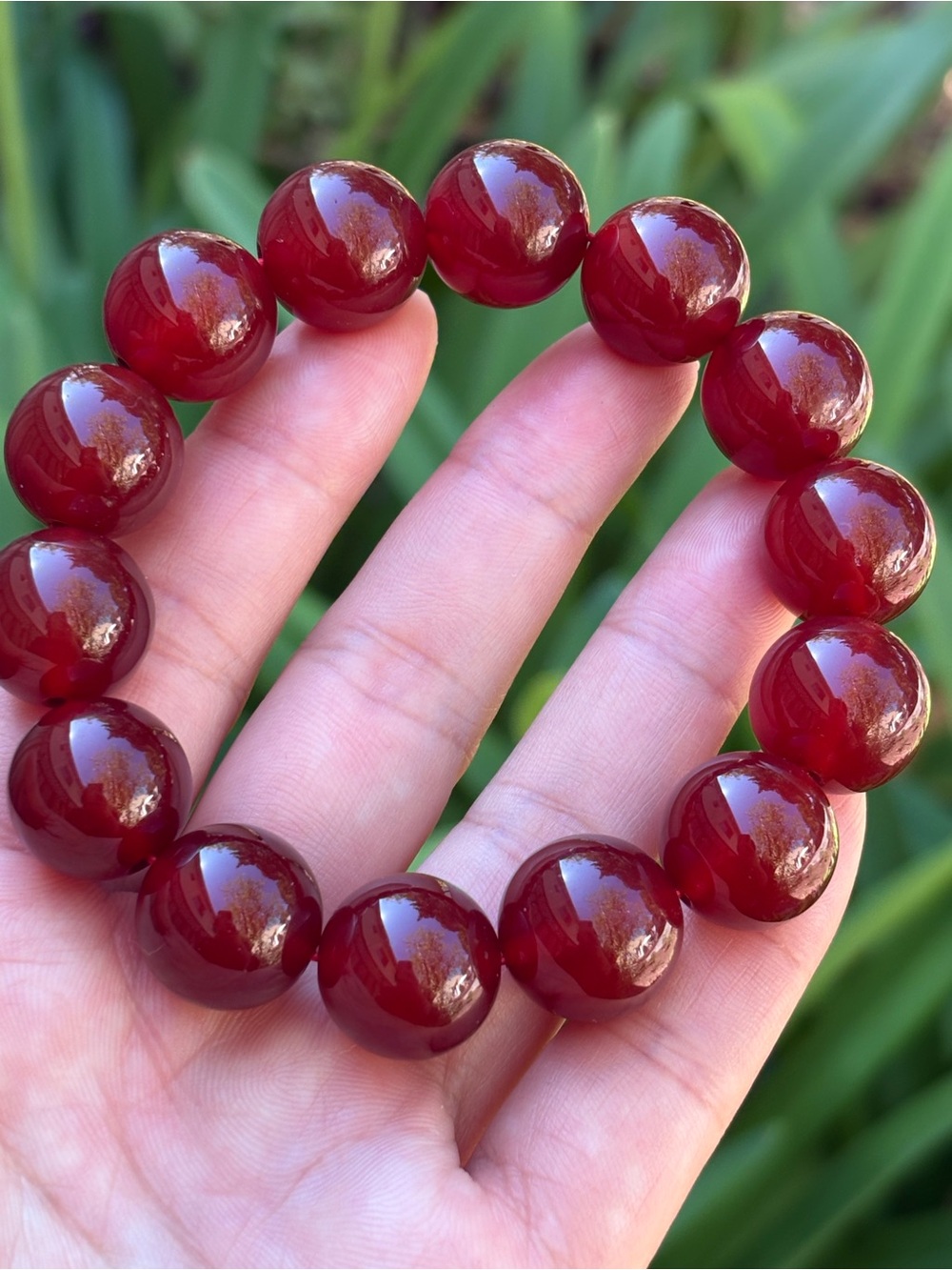 16mm Stretchable Red Carnelian Bracelet 2680